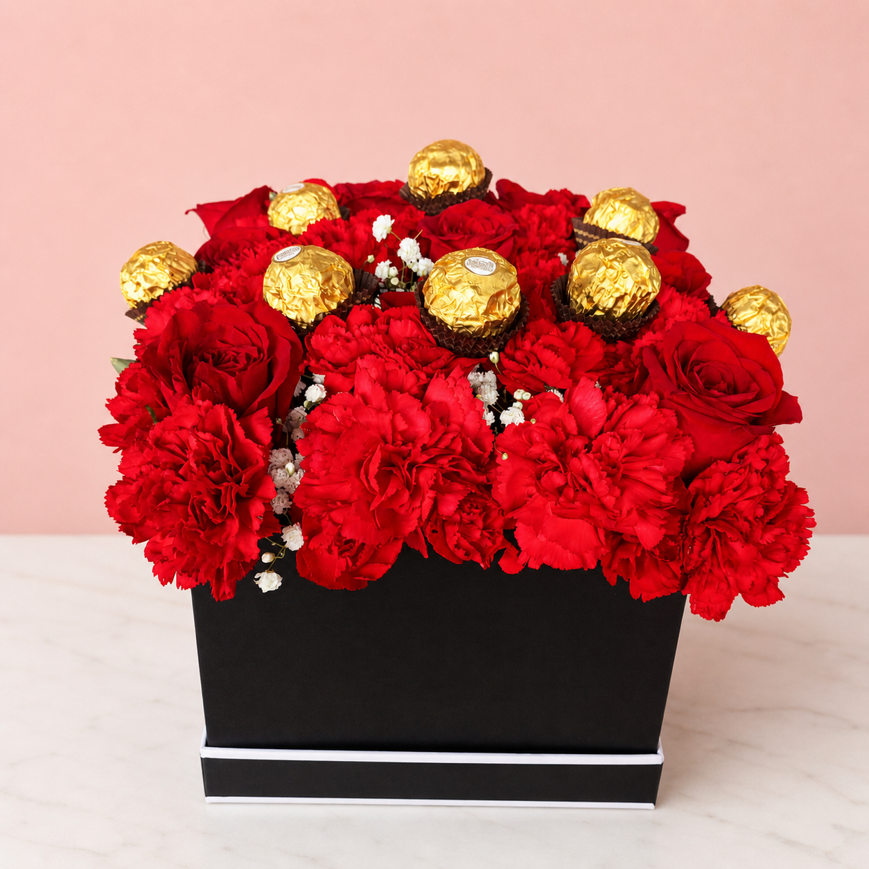 Caja Roja Ferrero Deluxe - Rosas con bombones